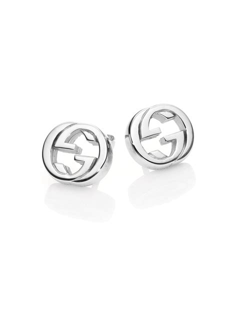 gucci stud earrings silver|gucci sterling silver earrings.